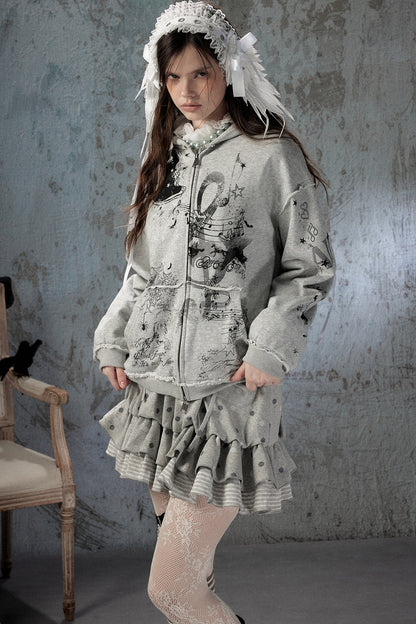 Witch Detachable Hood Zip-Up Hoodie