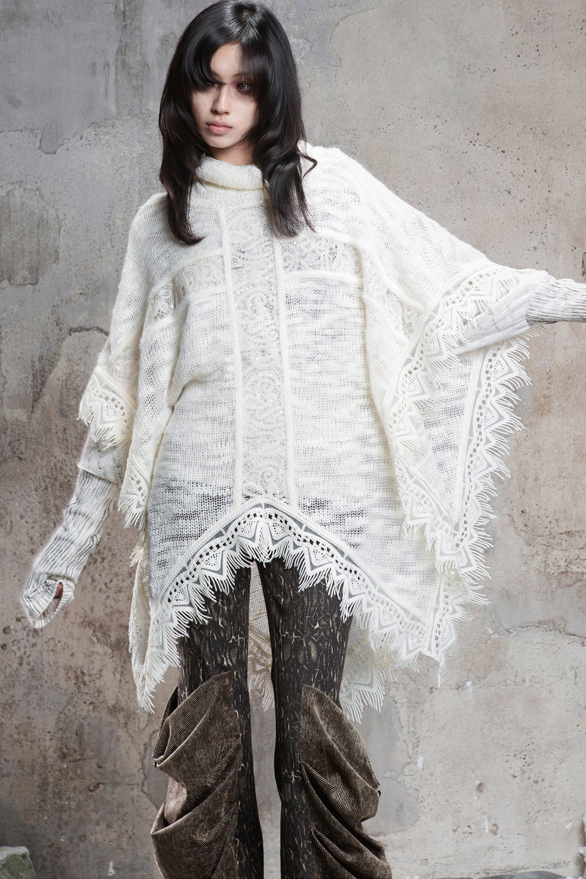 Punk Tassel Knit Cape