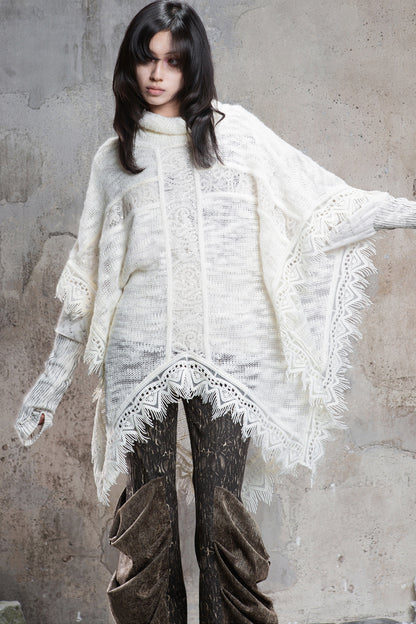 Punk Tassel Knit Cape