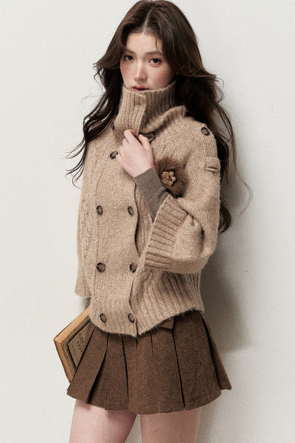Double-Breasted Knit Jacket