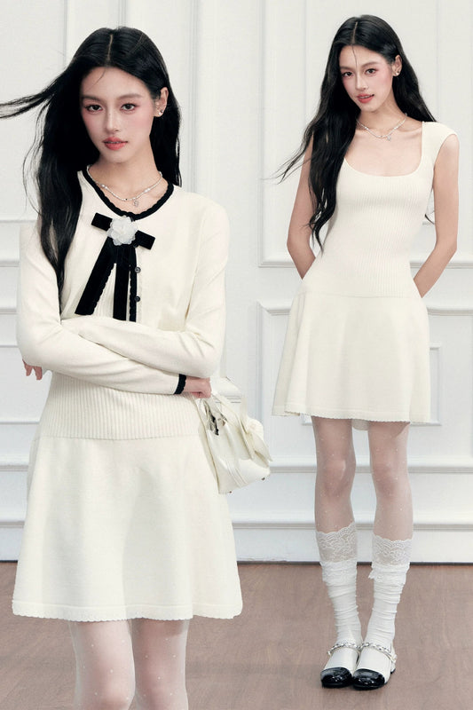 A-Line Dress Cardigan Set-Up