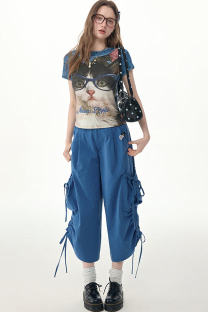 Round Neck Short-Sleeve Top