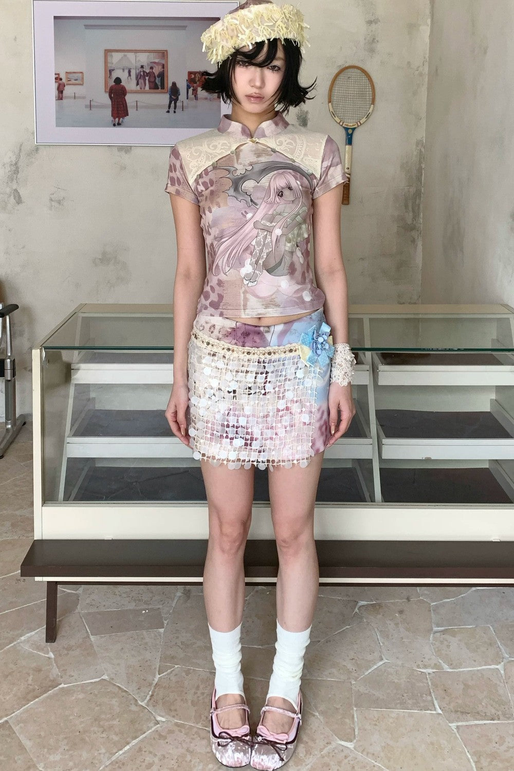 Lace Patchwork Cheongsam Top