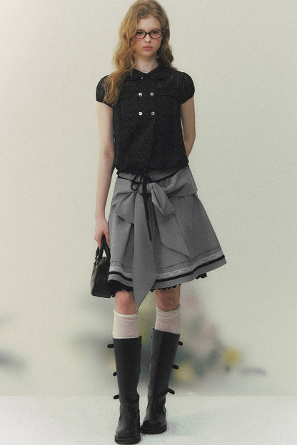 Bow Lace A-Line Skirt