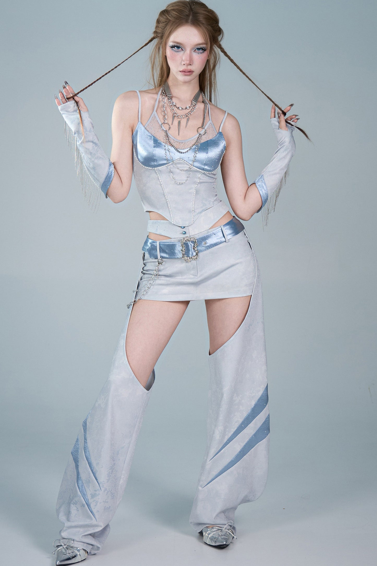 Detachable Cut-out Skirt and Leg Warmers Set-Up