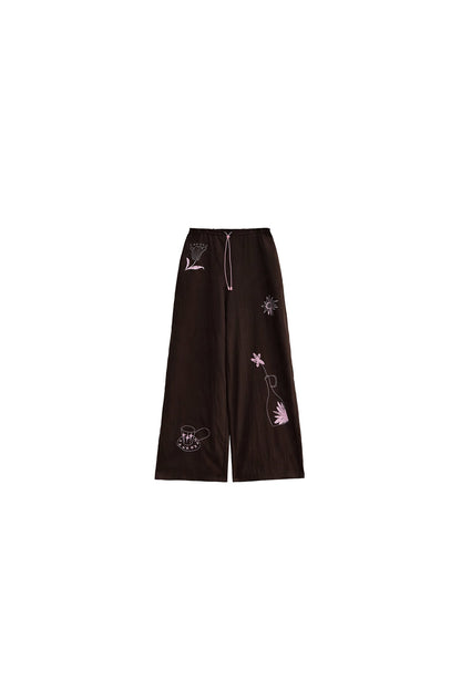 Bunny Print Tencel Long-Sleeved T-Shirt and Pants Set-Up