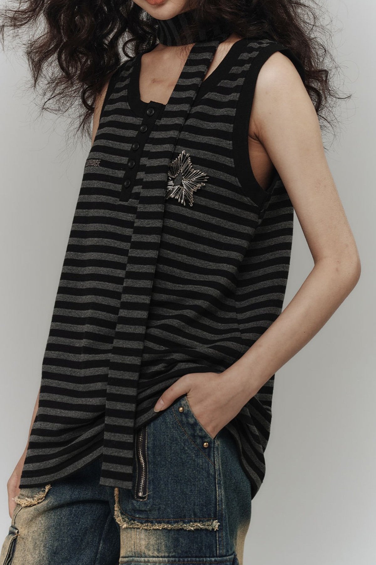 Striped Long-Sleeved T-Shirt Set-Up