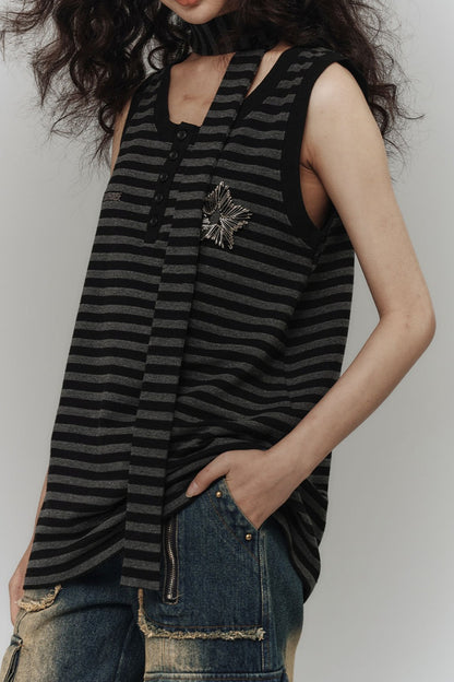 Striped Long-Sleeved T-Shirt Set-Up