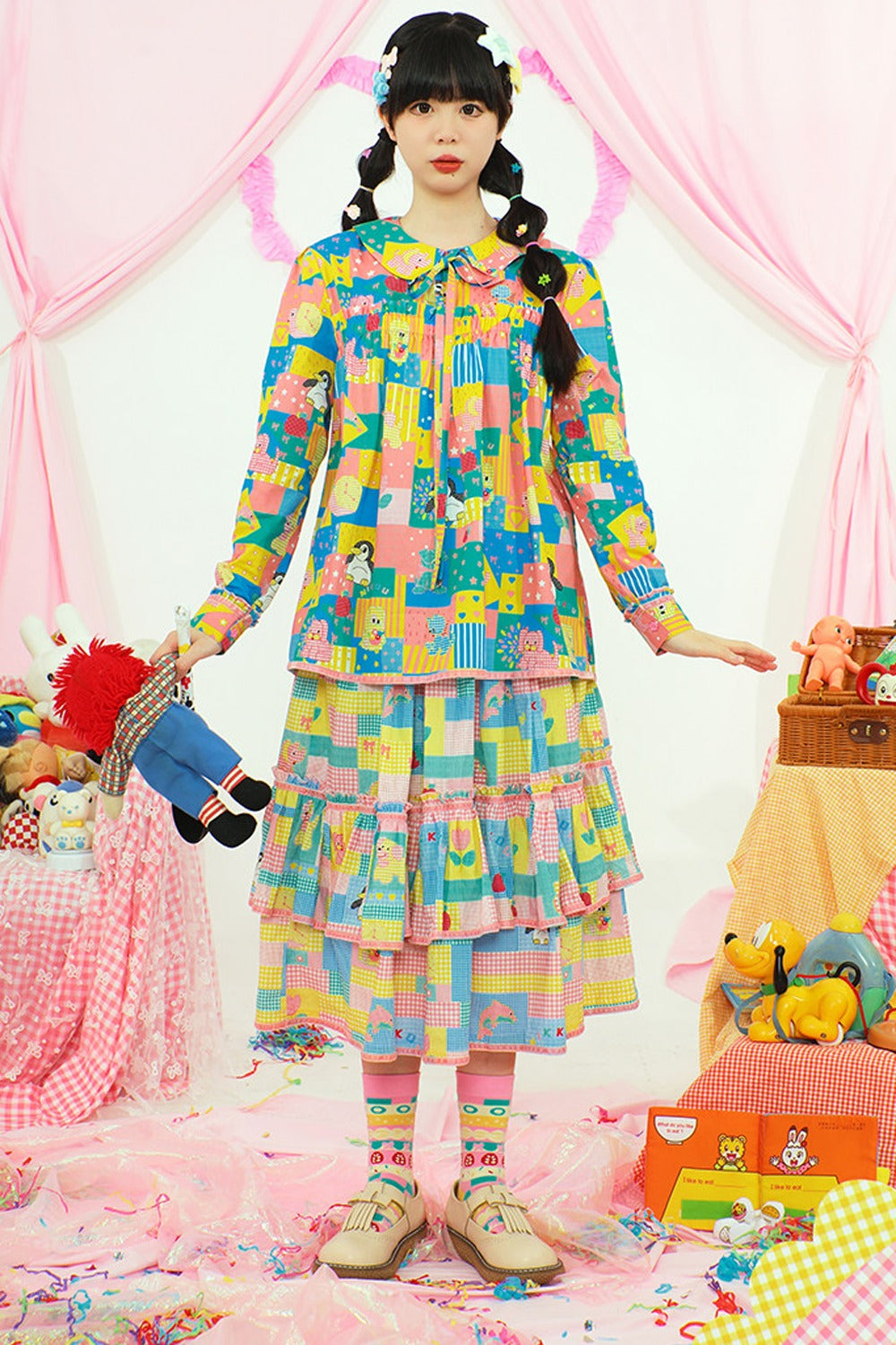 Jupe imprimée de style japonais