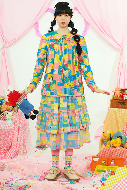 Jupe imprimée de style japonais