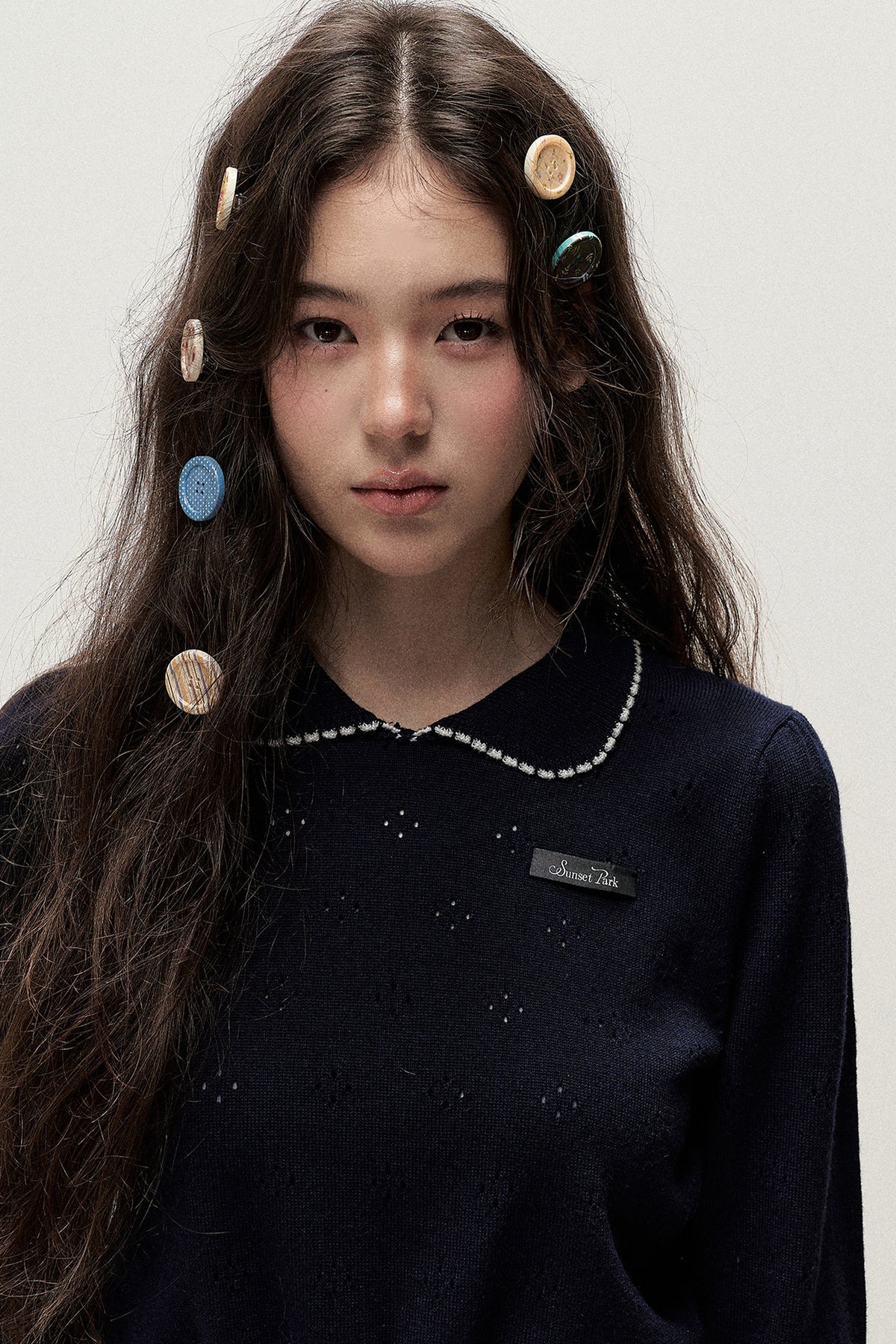 Plaid Polka Dot Button Hairpin