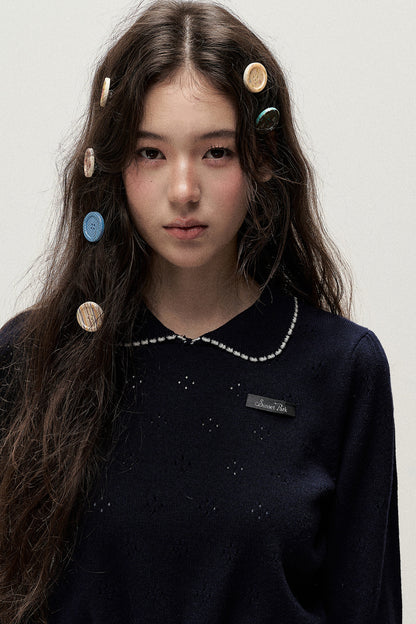 Plaid Polka Dot Button Hairpin