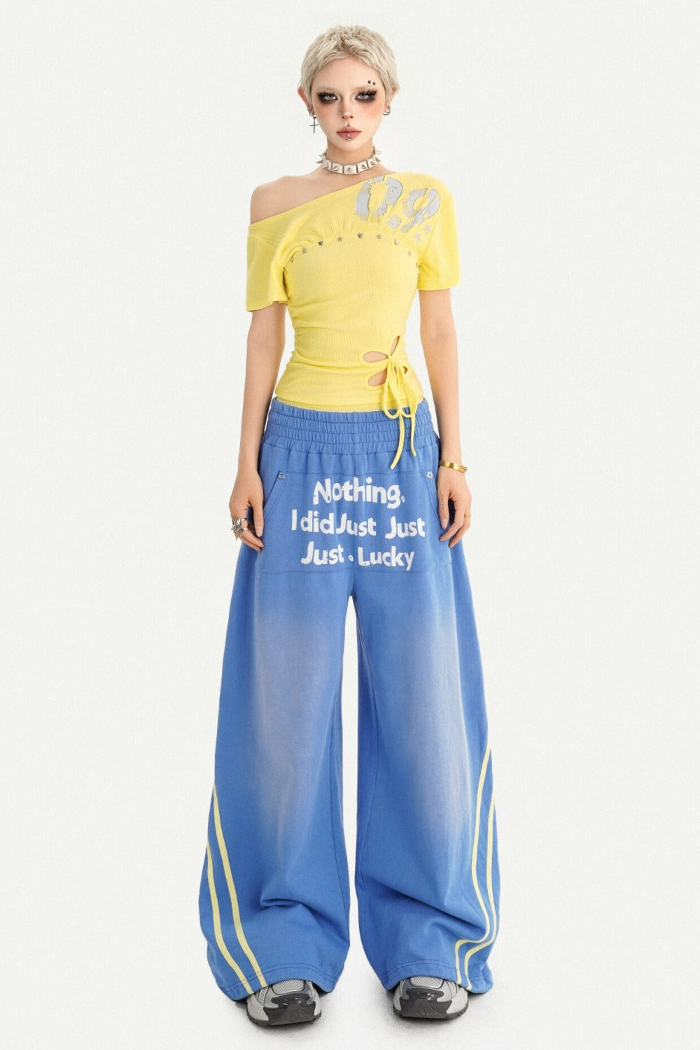 Retro Blue Contrast Sweatpants