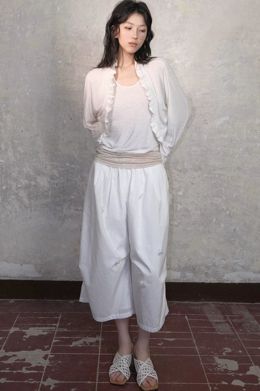Tencel Linen Color-Blocked Tank Top