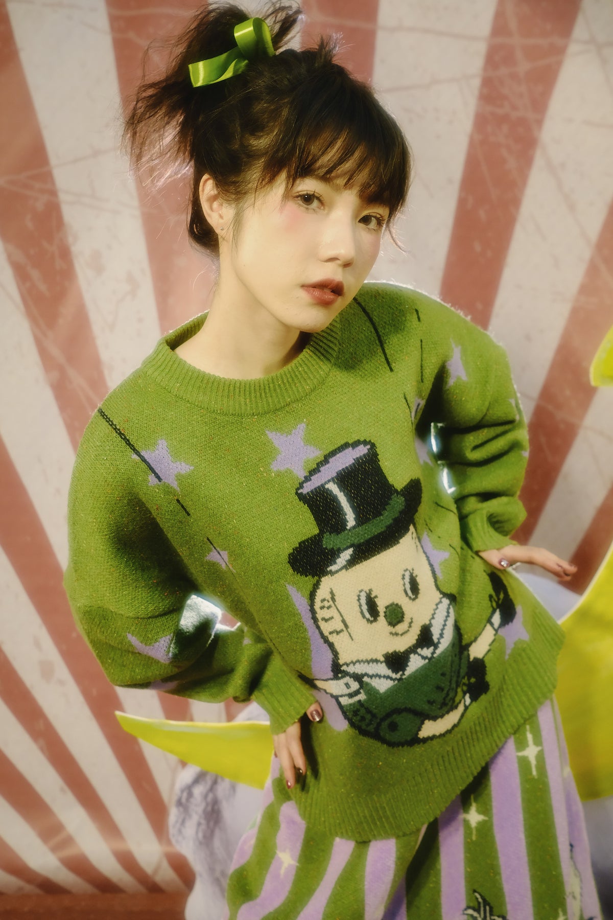 Fantasy Circus Peanut Puppet Star Knit Sweater