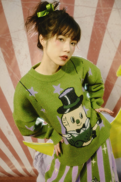 Fantasy Circus Peanut Puppet Star Knit Sweater
