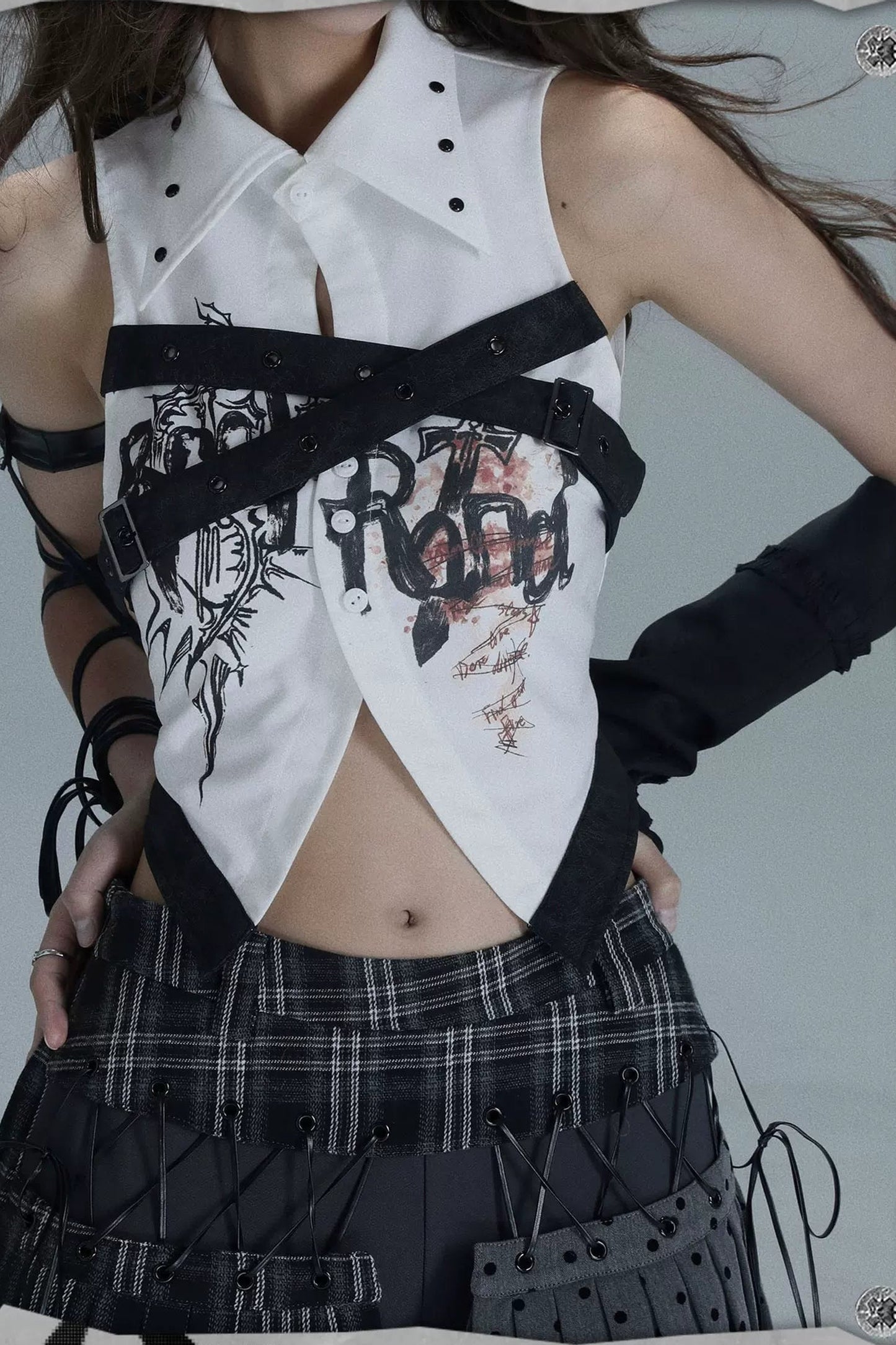 Yaya Print Patchwork Vest