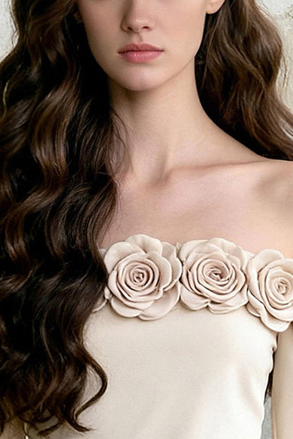 Off-Shoulder Floral Knit Top
