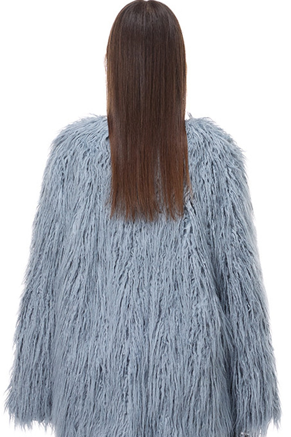 V-Neck Shaggy Contour Fur Jacket
