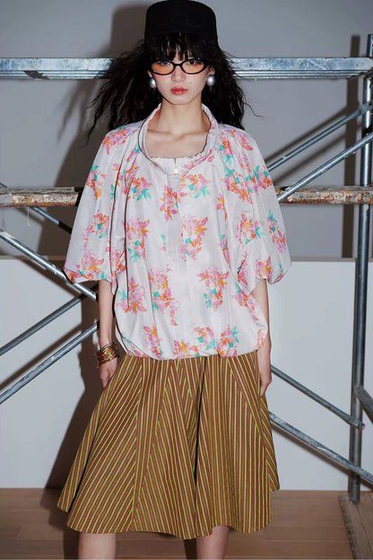 Semi-Sheer Printed Sun Top