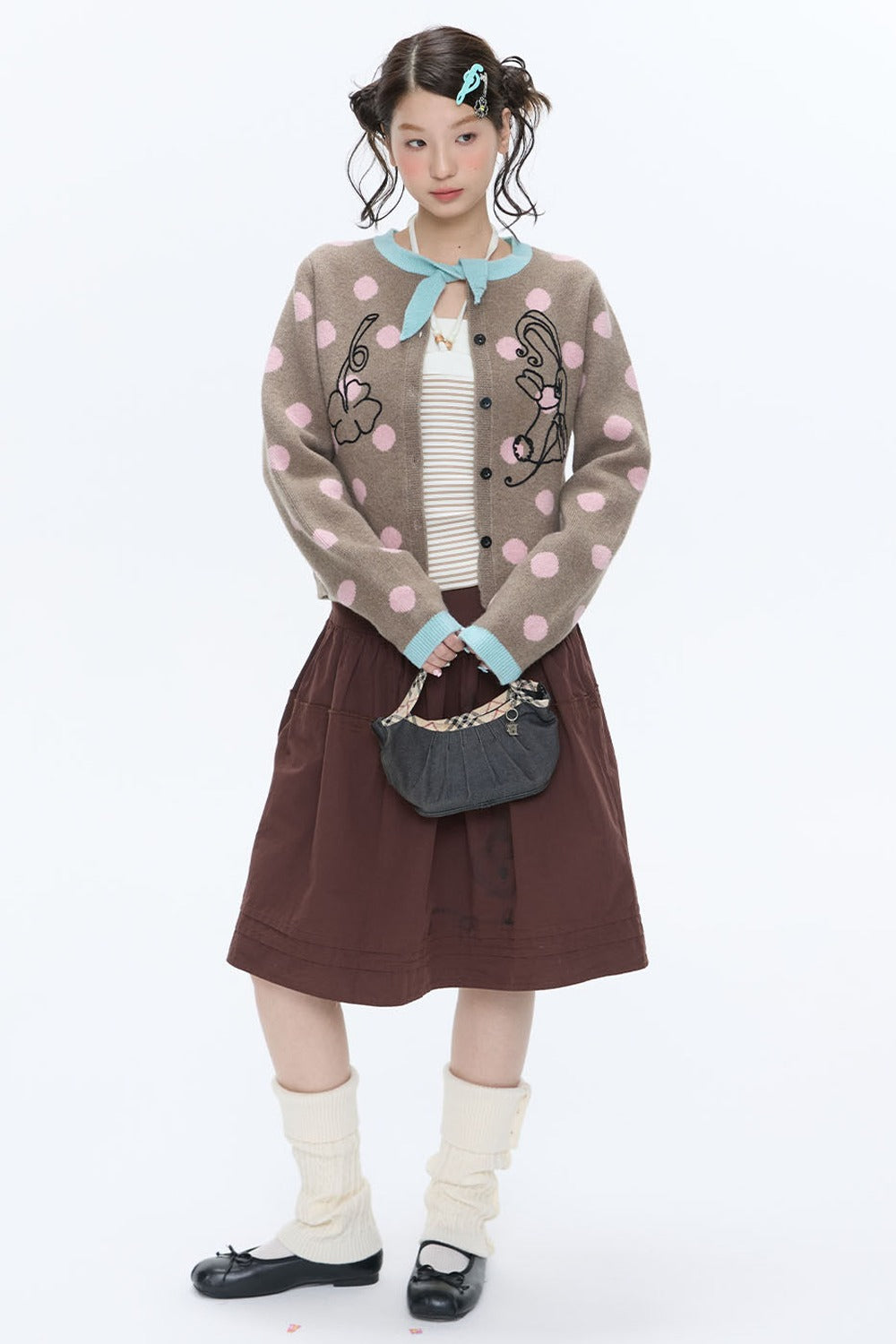 Mint Green Polka Dot Cardigan