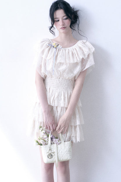 Layered Lace Ruffle Dress