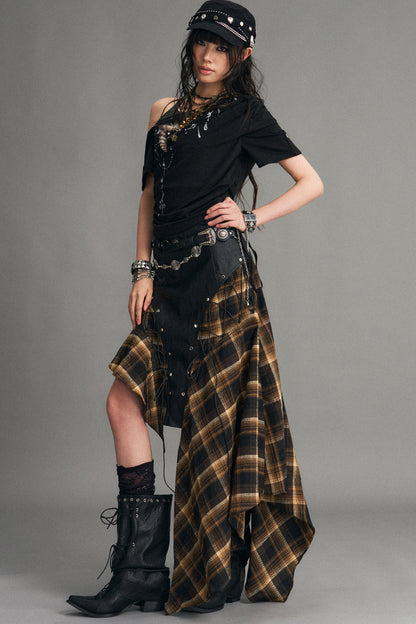 Punk Retro Plaid Skirt