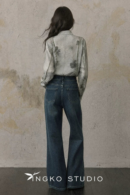 Denim Blue Flared Jeans