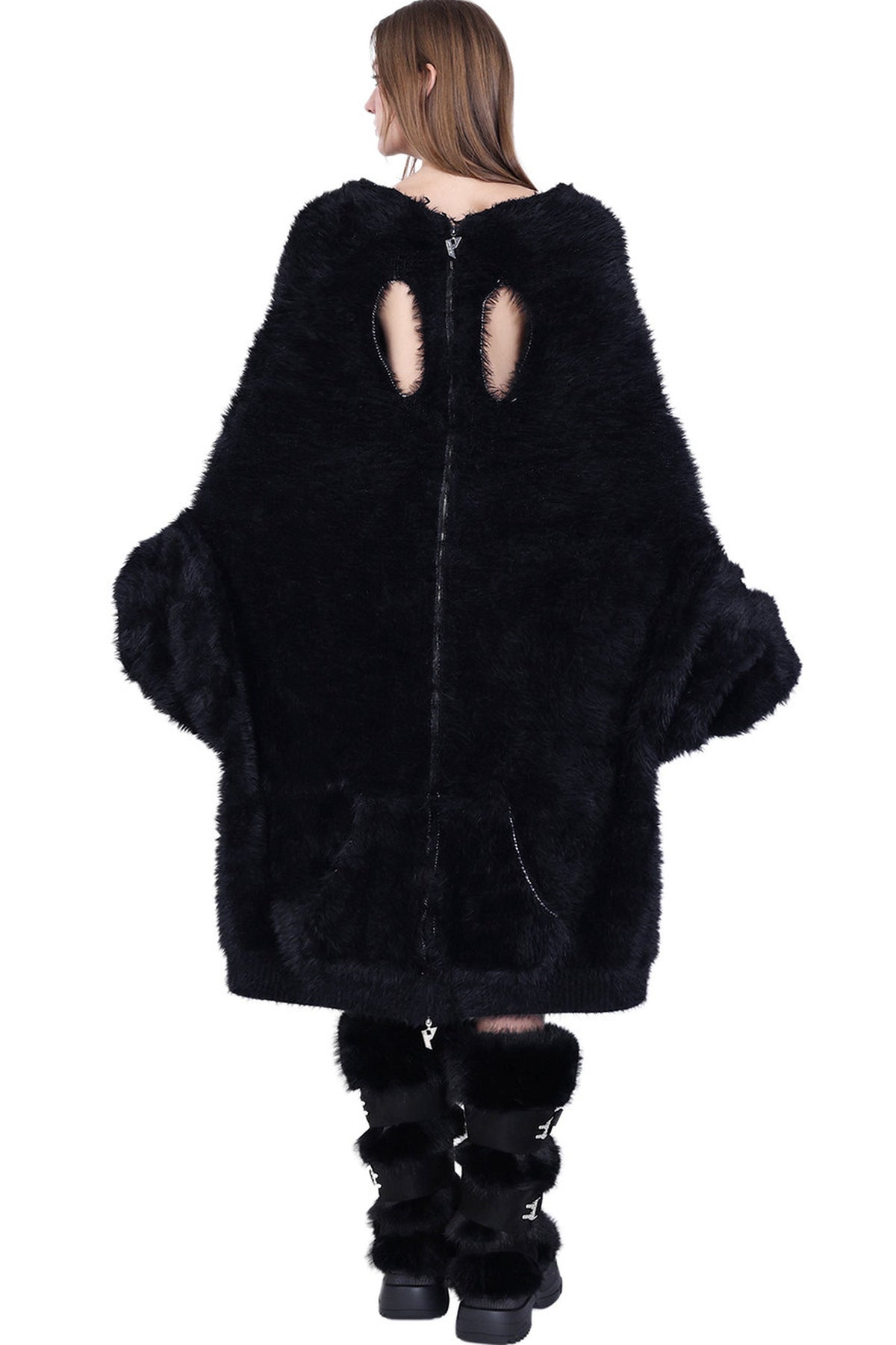 Reversible Mink Fur Hooded Gloves Jacket