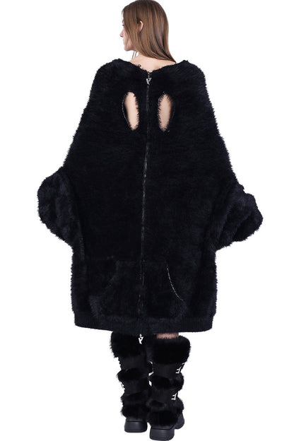 Reversible Mink Fur Hooded Gloves Jacket
