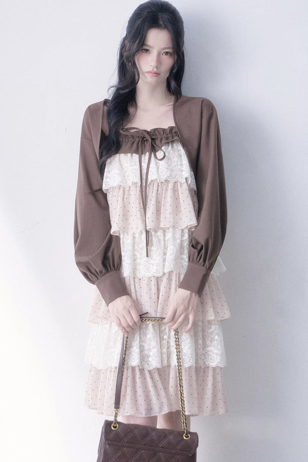 Polka Dot Lace Dress Set