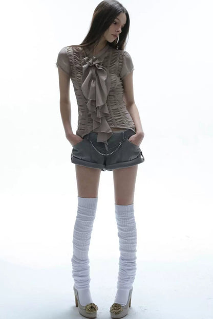 Retro Low-Rise Mini Anzugshorts