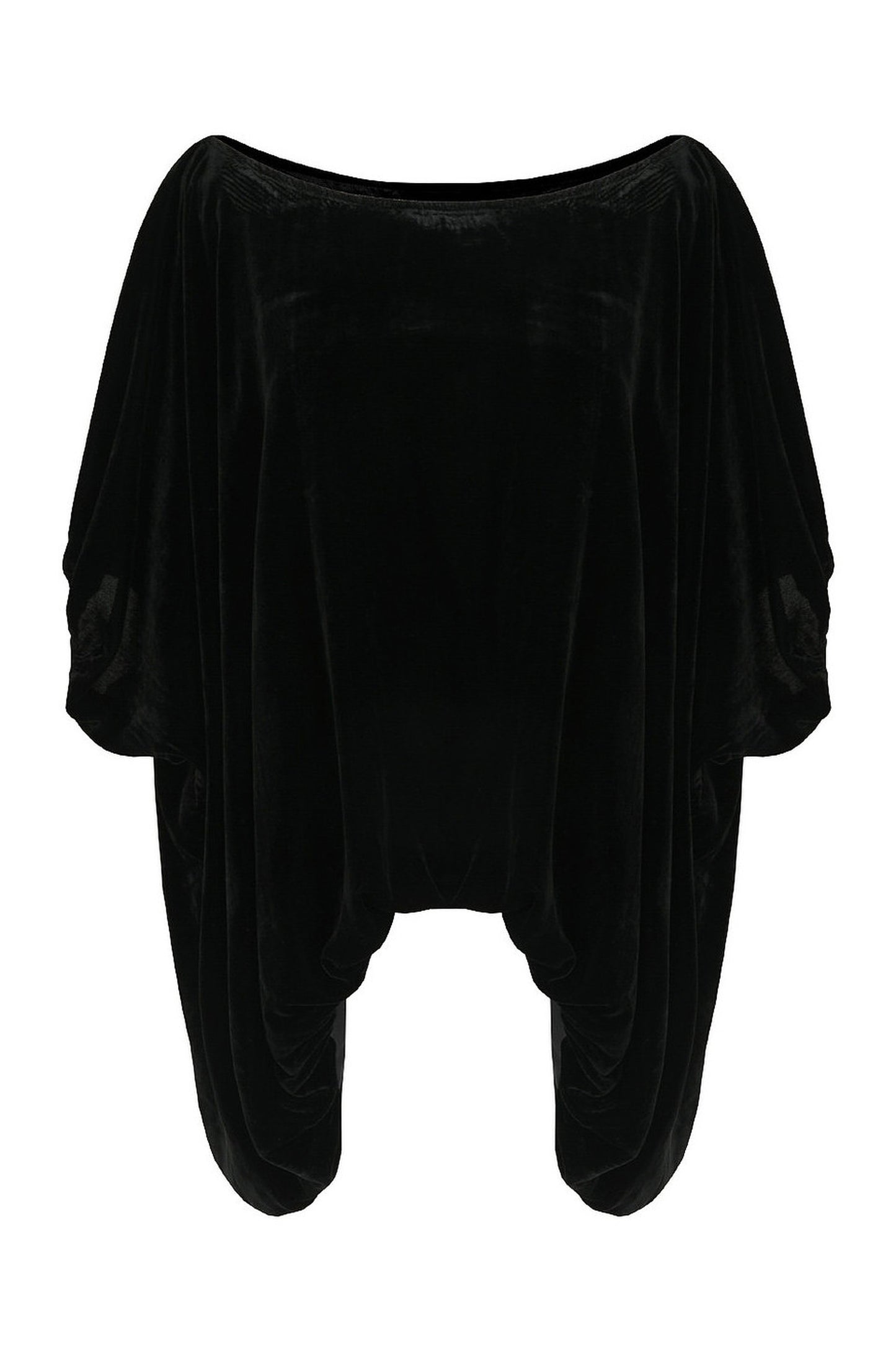 Black Velvet Top And Pleated Skirt Set