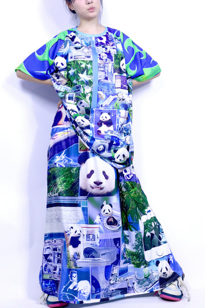 Panda Print Spaghetti Strap Dress
