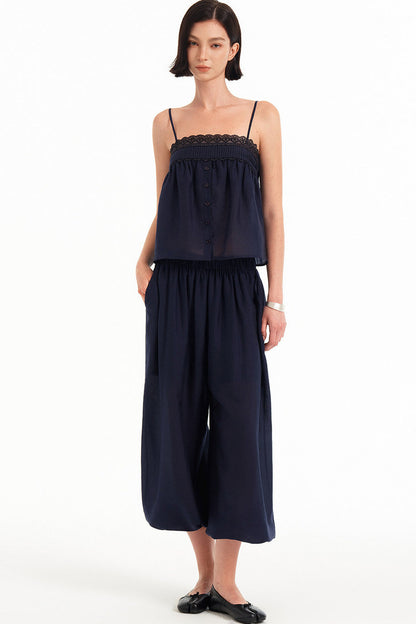 Tencel Lace-Trimmed Camisole Top Set-Up