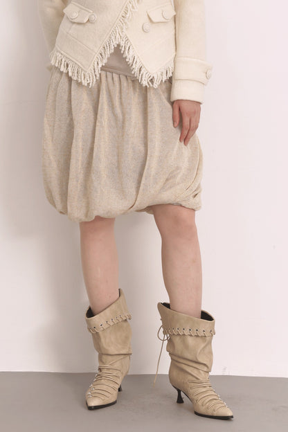 Oatmeal Oil Painting Texture Irregular Skirt