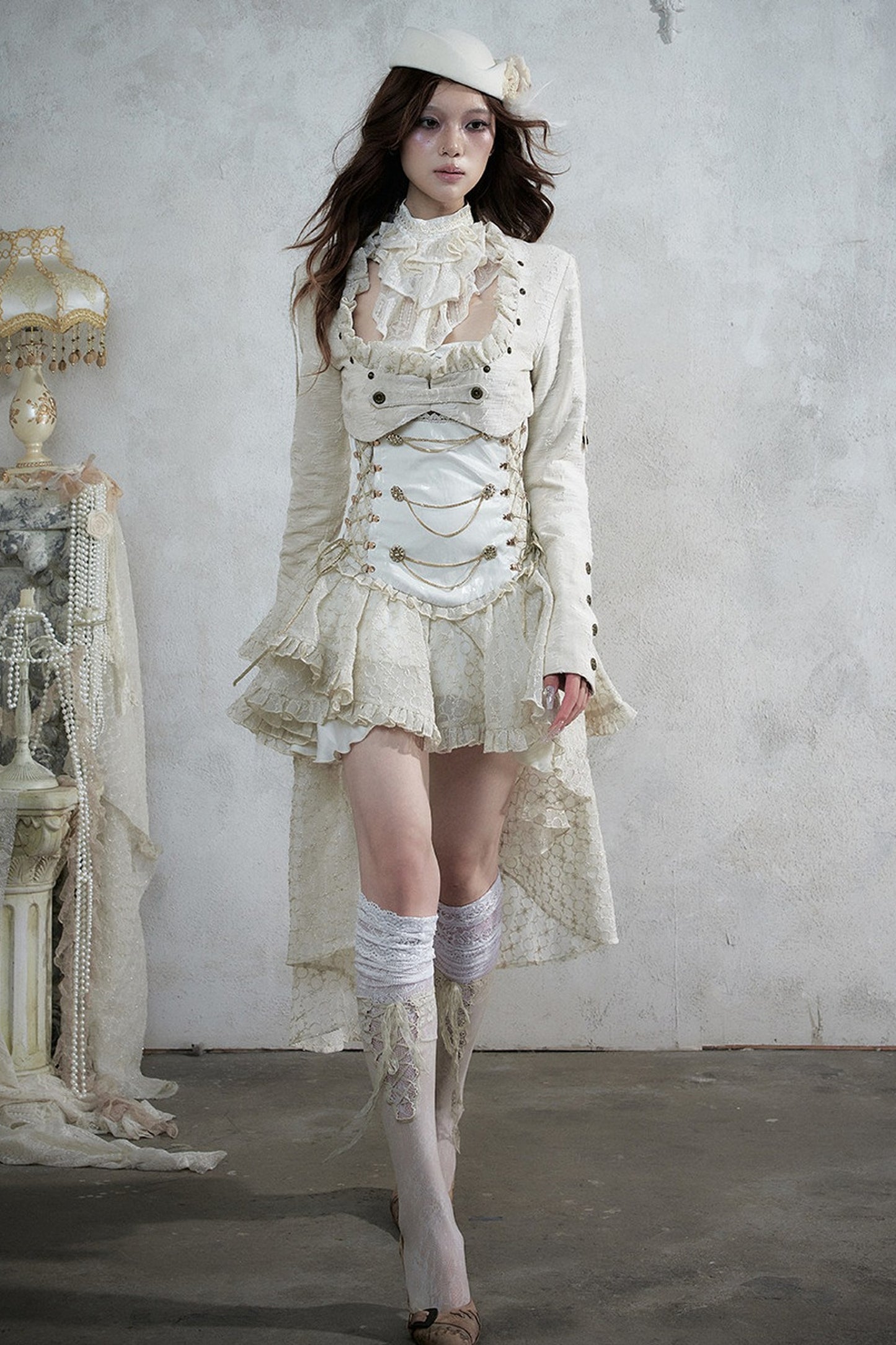 Victorian Lace Asymmetrical Dress Set-Up