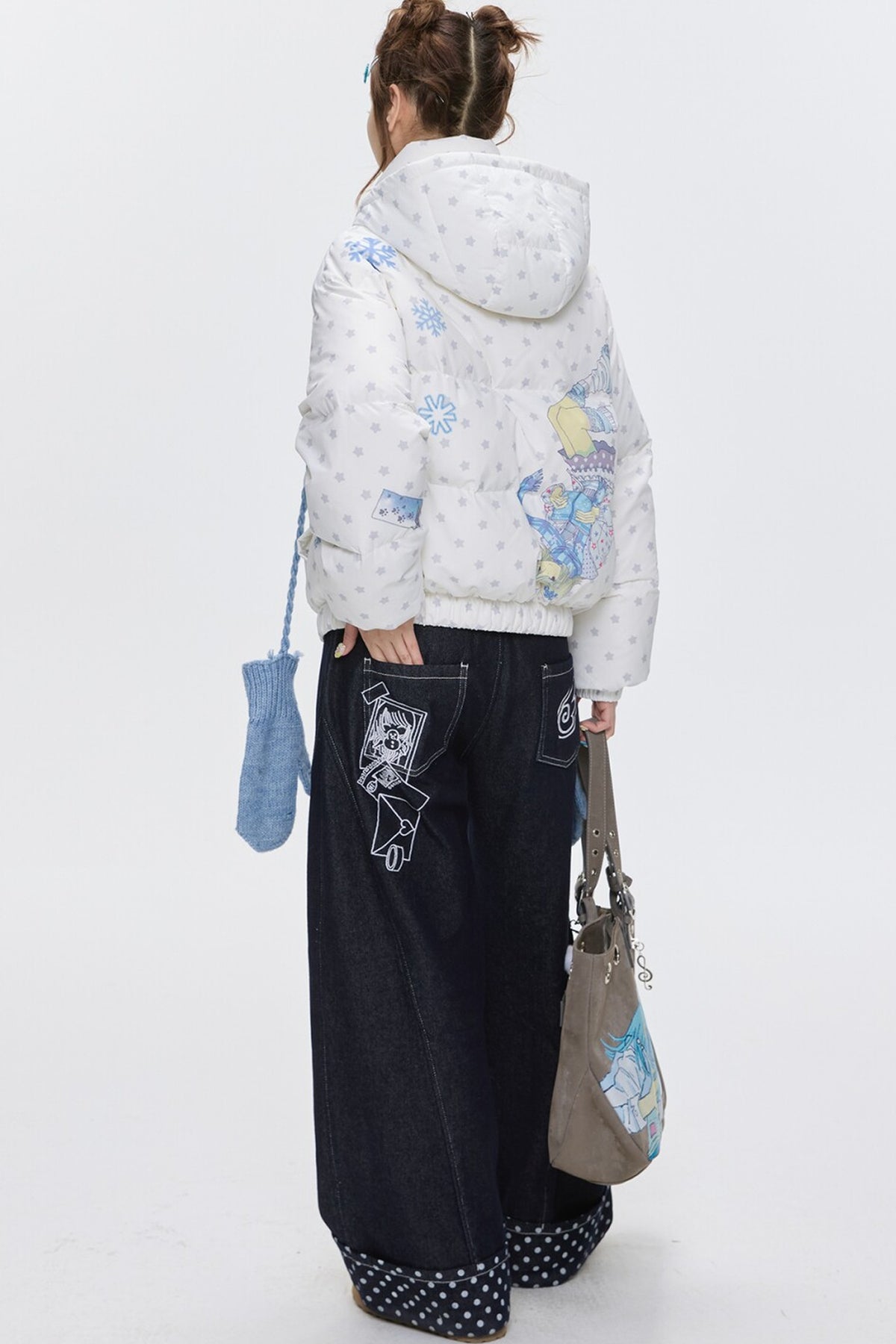 Embroidery Polka Dot Jeans