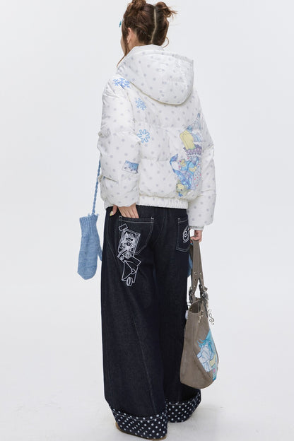 Embroidery Polka Dot Jeans