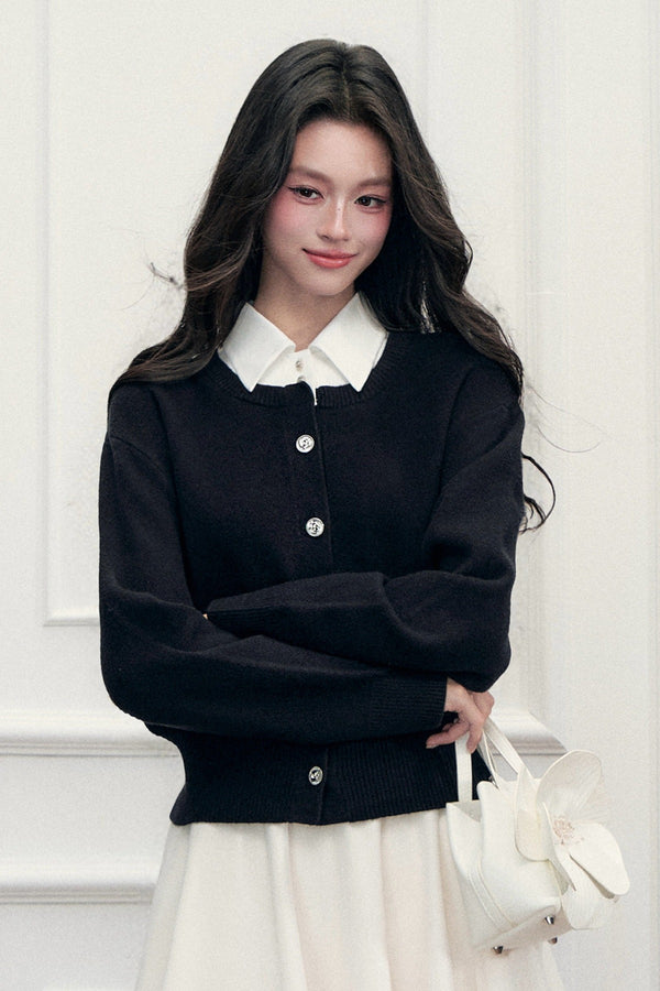 Color-Block Satin Knit Jacket Set-Up