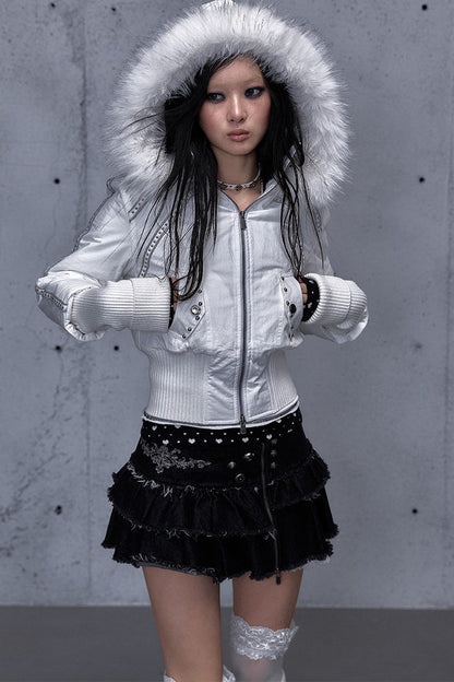 Hooded Fur Collar Parka Outer