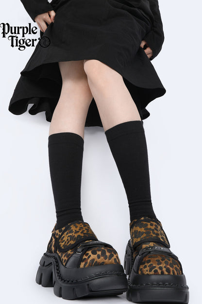 Leopard Print Chunky Platform Shoes