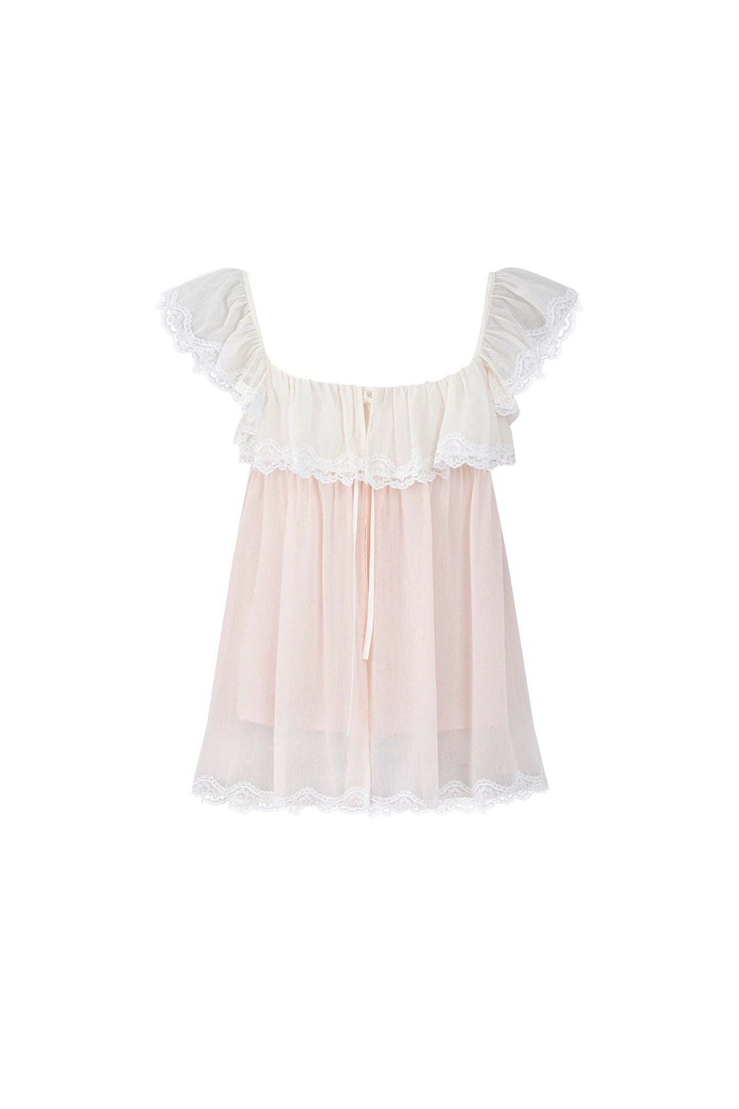 Modal Bow-Knot Square Neck Mesh Camisole