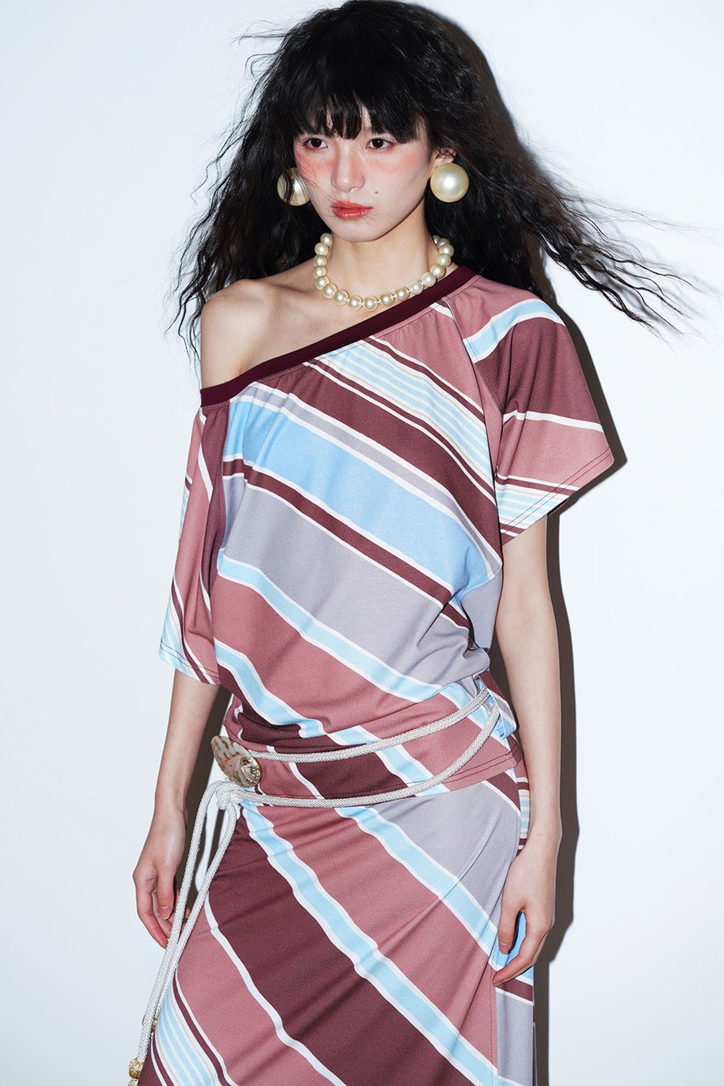 Color-Block Off-Shoulder Dress