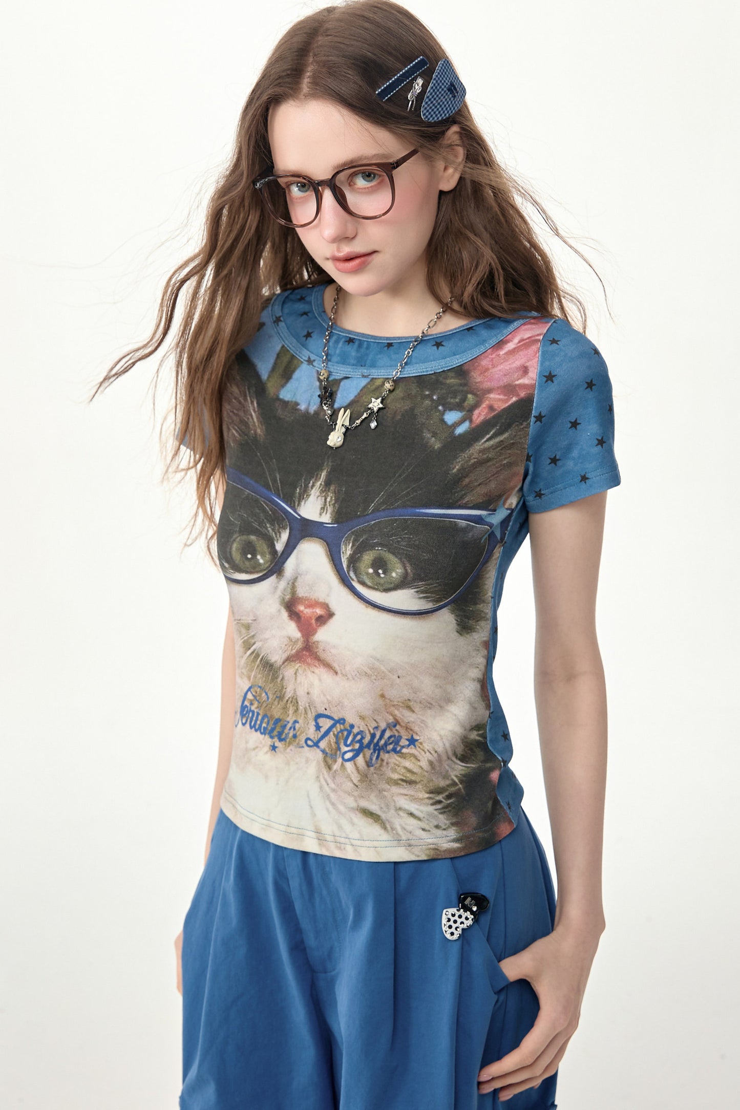 Round Neck Short-Sleeve Top