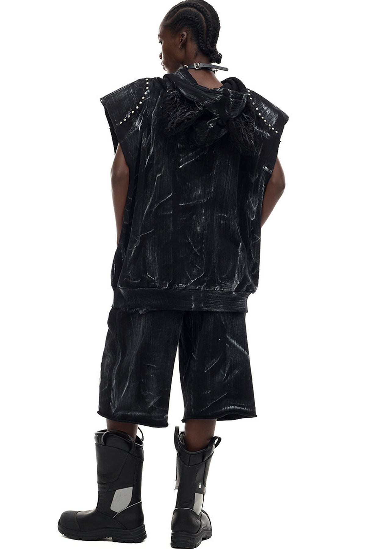 Cat Ear Studded Sleeveless Jacket Vest