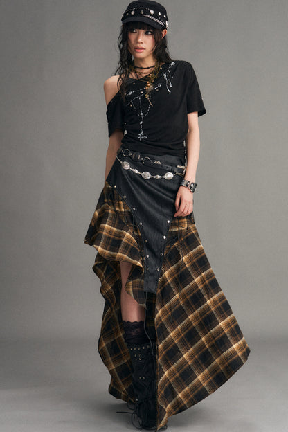 Punk Retro Plaid Skirt
