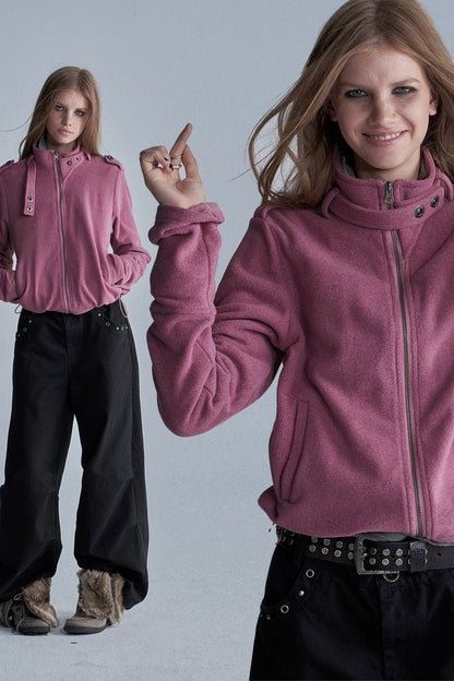 Loose Fleece Zip Jacket