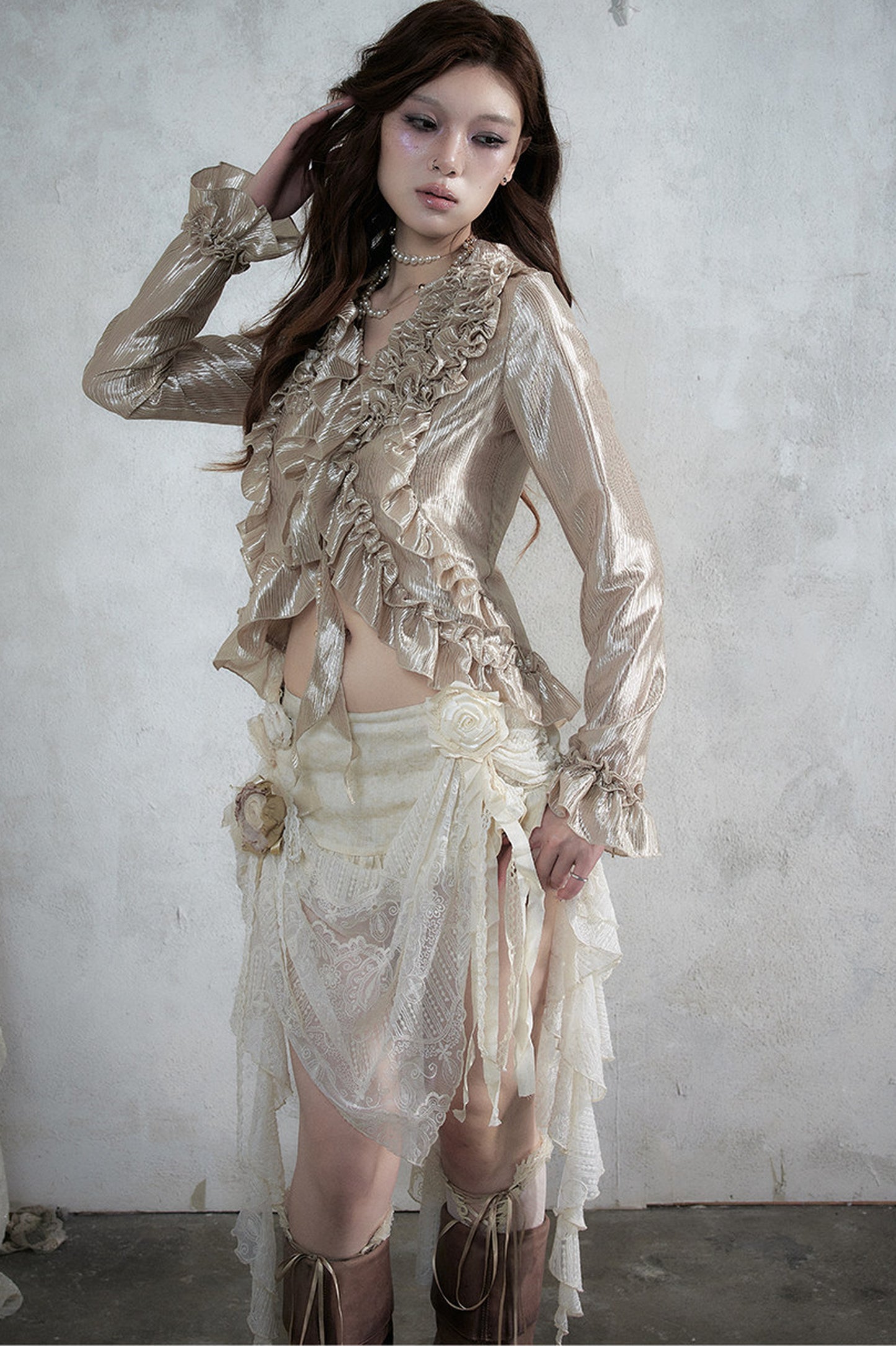 Baroque Asymmetrical Fishtail Skirt
