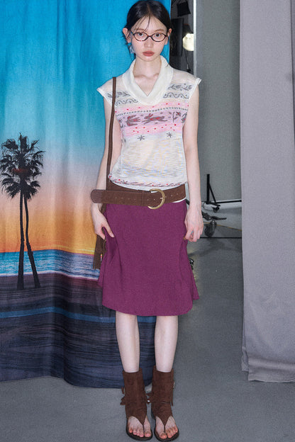 Tencel Linen A-Line Fishtail Skirt